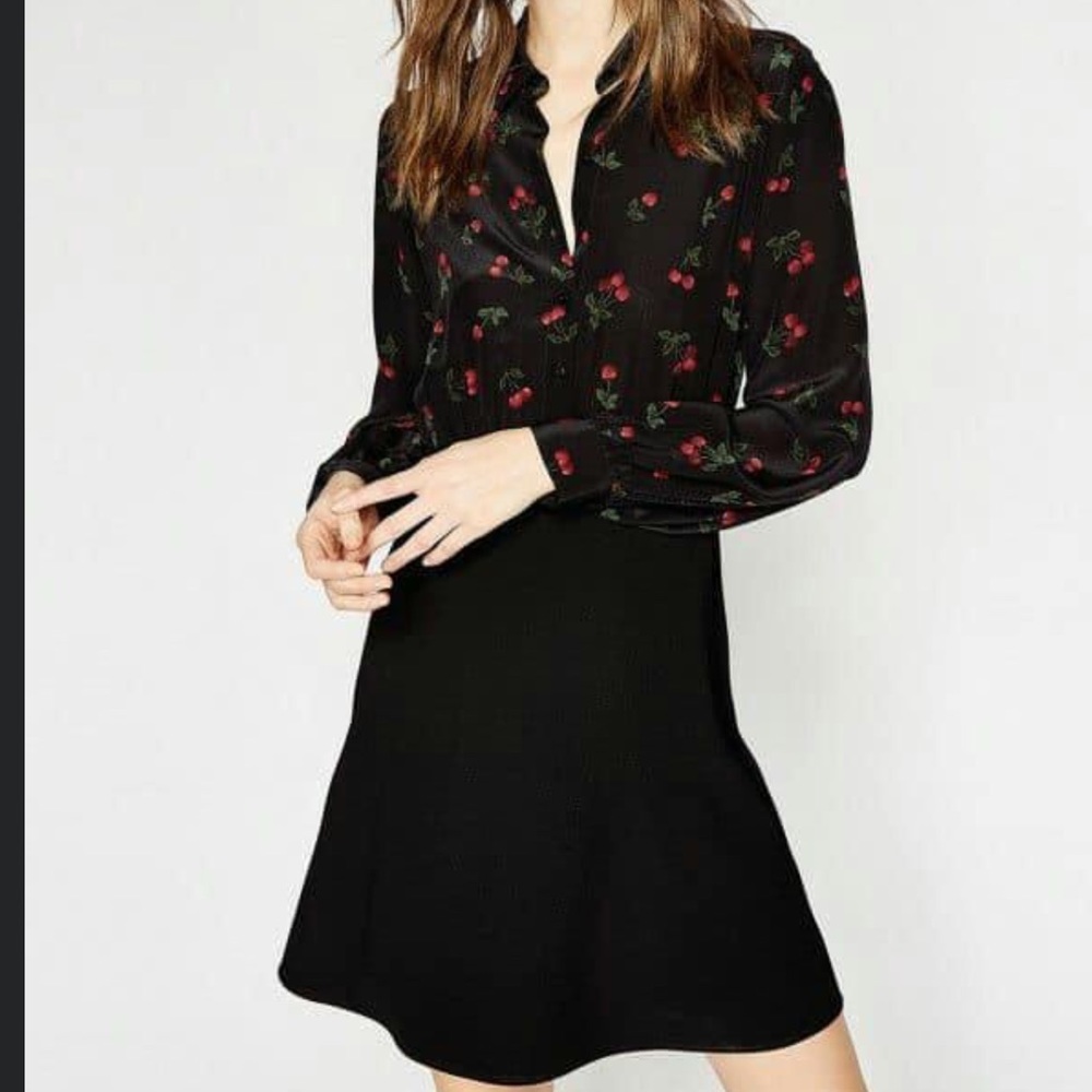 The Kooples Cherry dress,  like skirt and top! Silk top/polyester skirt-1 (XS)
